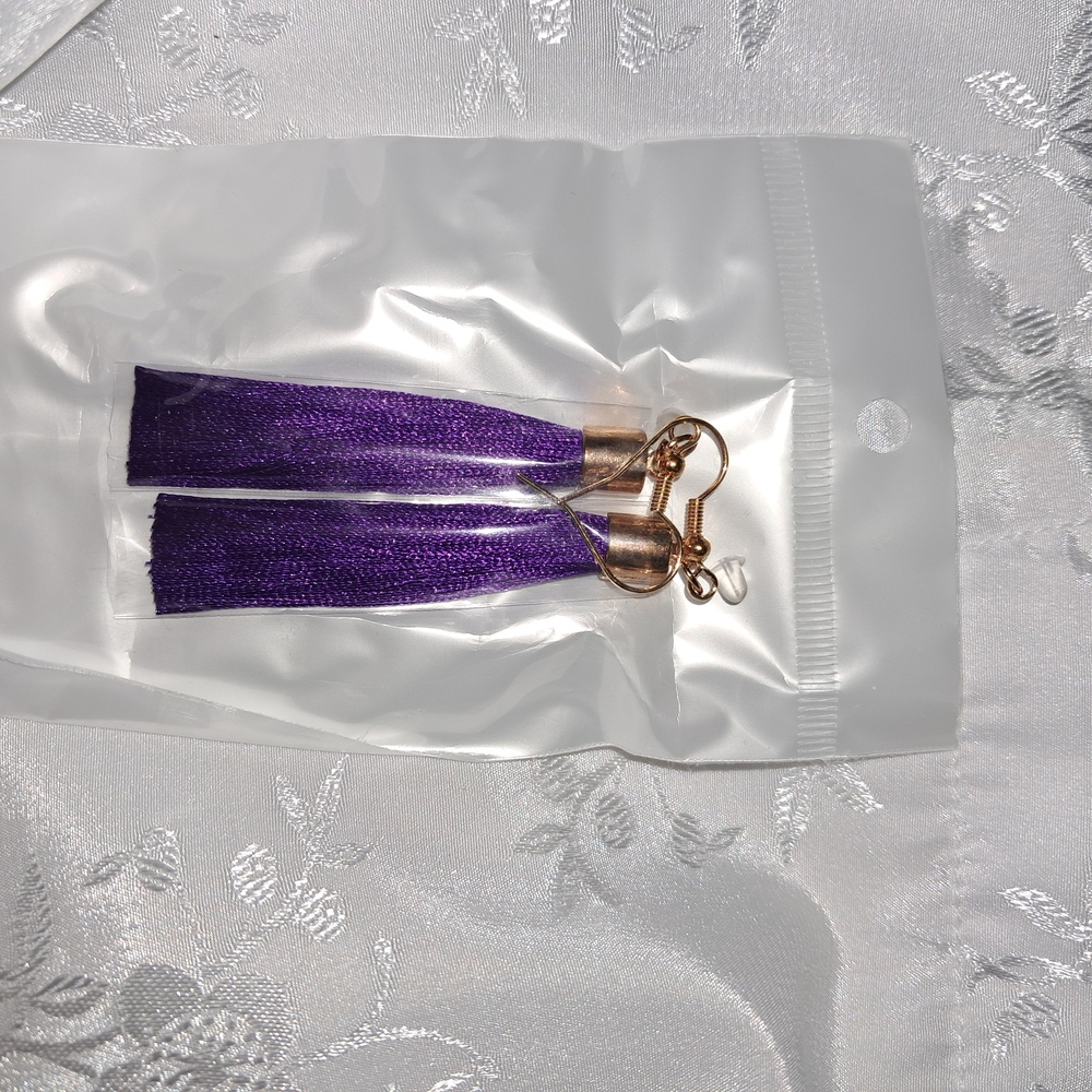 Purple Tassel Earrings